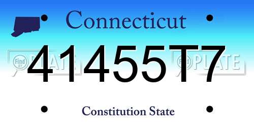 41455T7 Connecticut License Plate