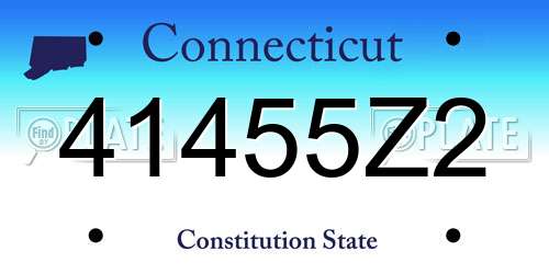 41455Z2 Connecticut License Plate