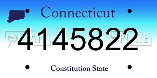 4145822 Connecticut License Plate