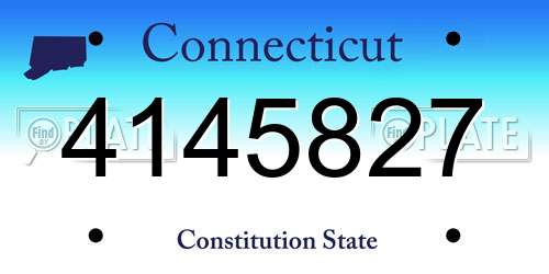 4145827 Connecticut License Plate