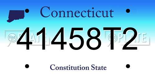 41458T2 Connecticut License Plate