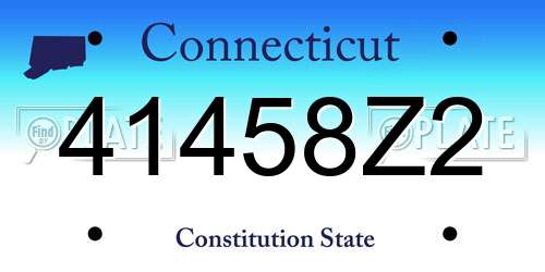 41458Z2 Connecticut License Plate