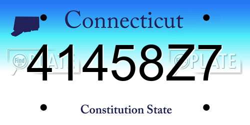 41458Z7 Connecticut License Plate