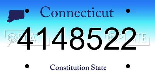 4148522 Connecticut License Plate