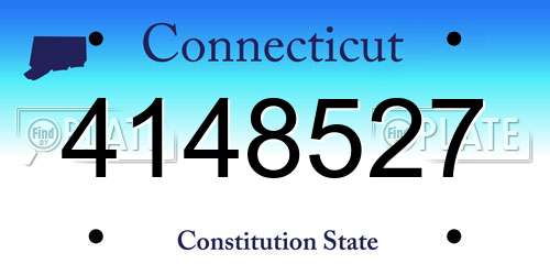4148527 Connecticut License Plate