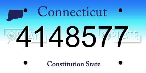 4148577 Connecticut License Plate