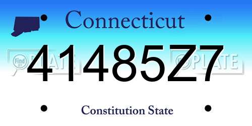 41485Z7 Connecticut License Plate