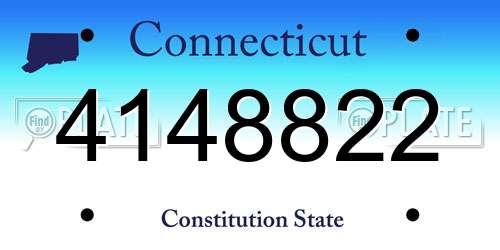 4148822 Connecticut License Plate