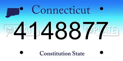 4148877 Connecticut License Plate