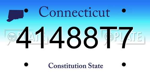 41488T7 Connecticut License Plate
