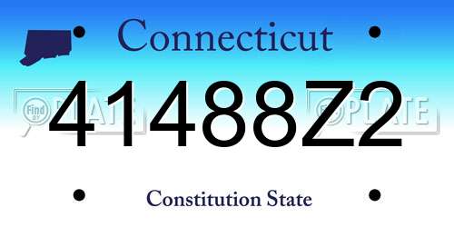 41488Z2 Connecticut License Plate