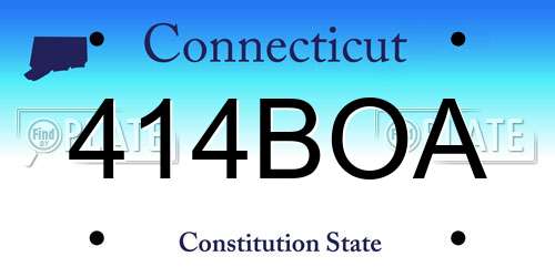 414BOA Connecticut License Plate