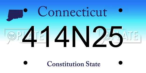 414N25 Connecticut License Plate