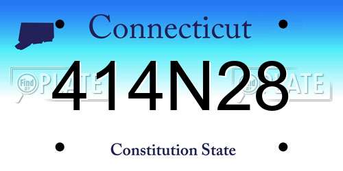 414N28 Connecticut License Plate