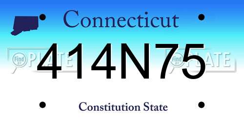 414N75 Connecticut License Plate