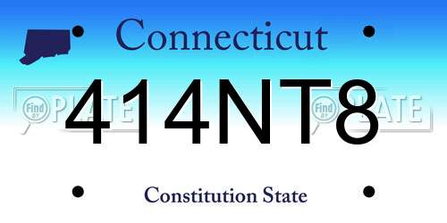 414NT8 Connecticut License Plate