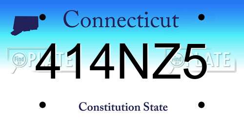 414NZ5 Connecticut License Plate