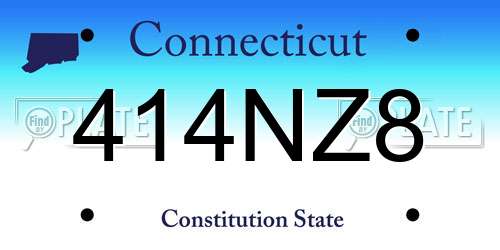 414NZ8 Connecticut License Plate