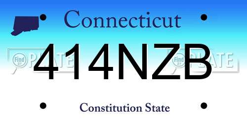 414NZB Connecticut License Plate