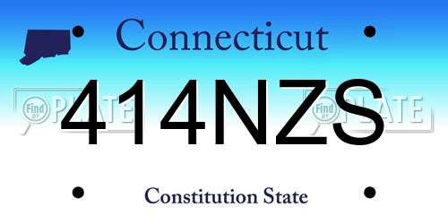 414NZS Connecticut License Plate