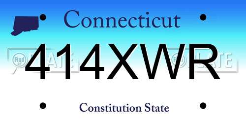 414XWR Connecticut License Plate