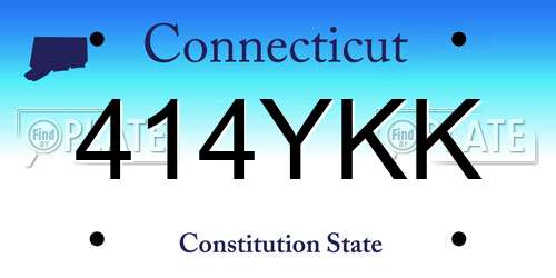 414YKK Connecticut License Plate