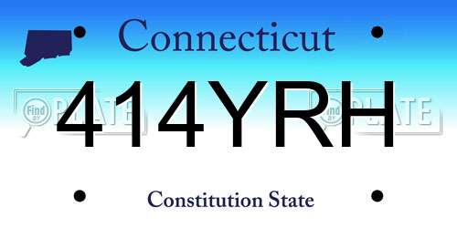 414YRH Connecticut License Plate