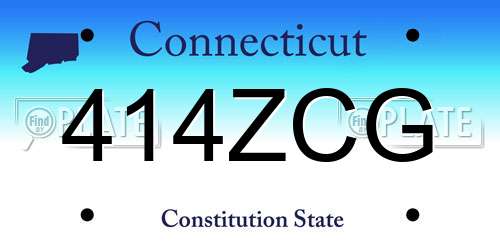 414ZCG Connecticut License Plate