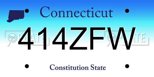 414ZFW Connecticut License Plate