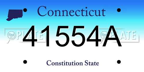 41554A Connecticut License Plate