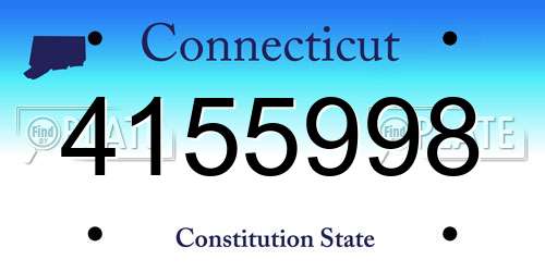 4155998 Connecticut License Plate