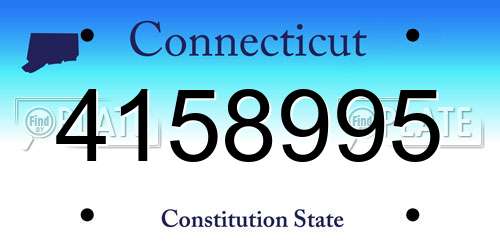 4158995 Connecticut License Plate