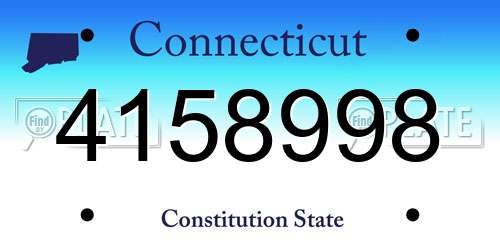4158998 Connecticut License Plate