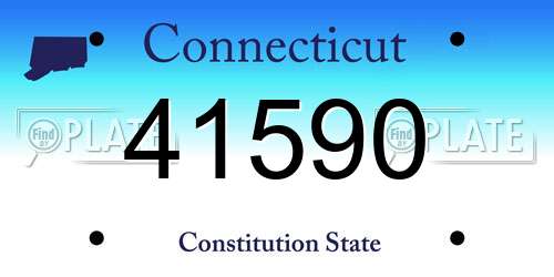 41590 Connecticut License Plate