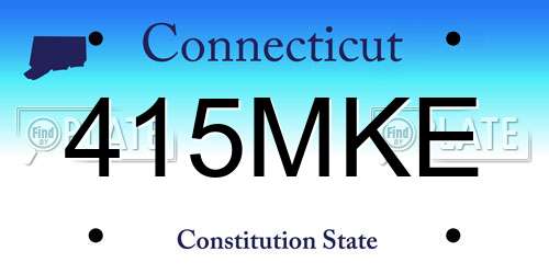 415MKE Connecticut License Plate