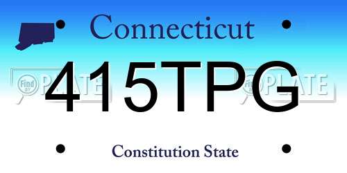 415TPG Connecticut License Plate