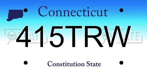 415TRW Connecticut License Plate