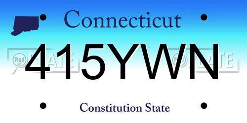 415YWN Connecticut License Plate