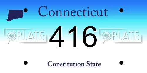 416 Connecticut License Plate