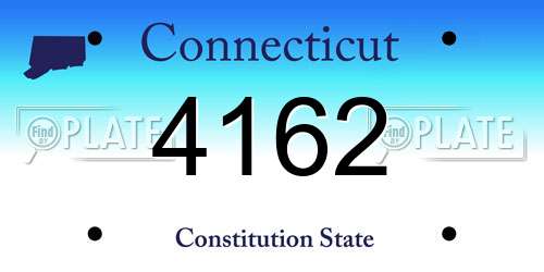 4162 Connecticut License Plate