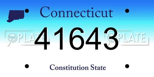 41643 Connecticut License Plate