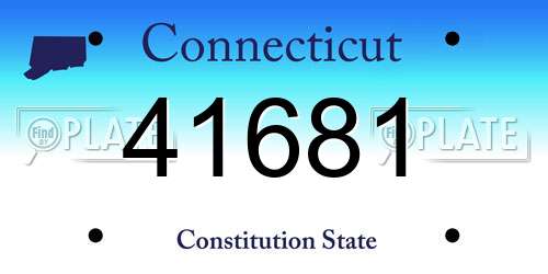 41681 Connecticut License Plate