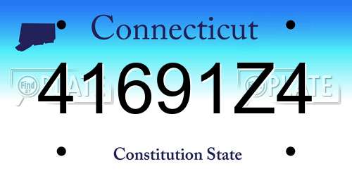 41691Z4 Connecticut License Plate