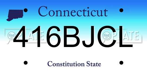 416BJCL Connecticut License Plate