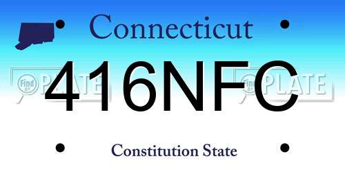 416NFC Connecticut License Plate