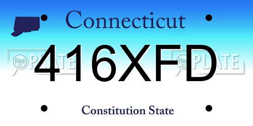 416XFD Connecticut License Plate