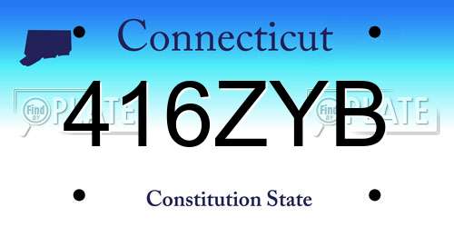 416ZYB Connecticut License Plate