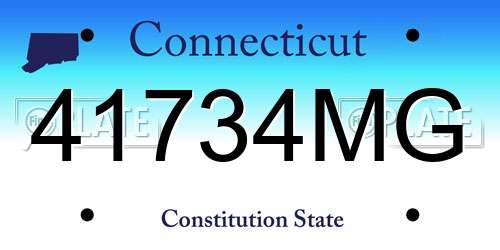 41734MG Connecticut License Plate