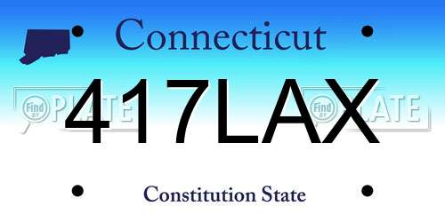 417LAX Connecticut License Plate