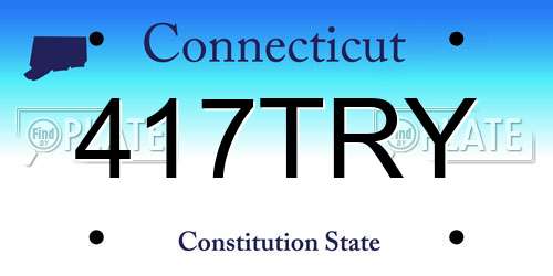417TRY Connecticut License Plate